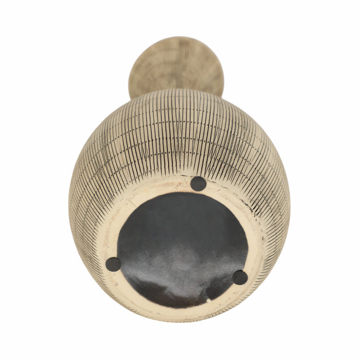 Ceramic 13\" Sorori Vase - Beige