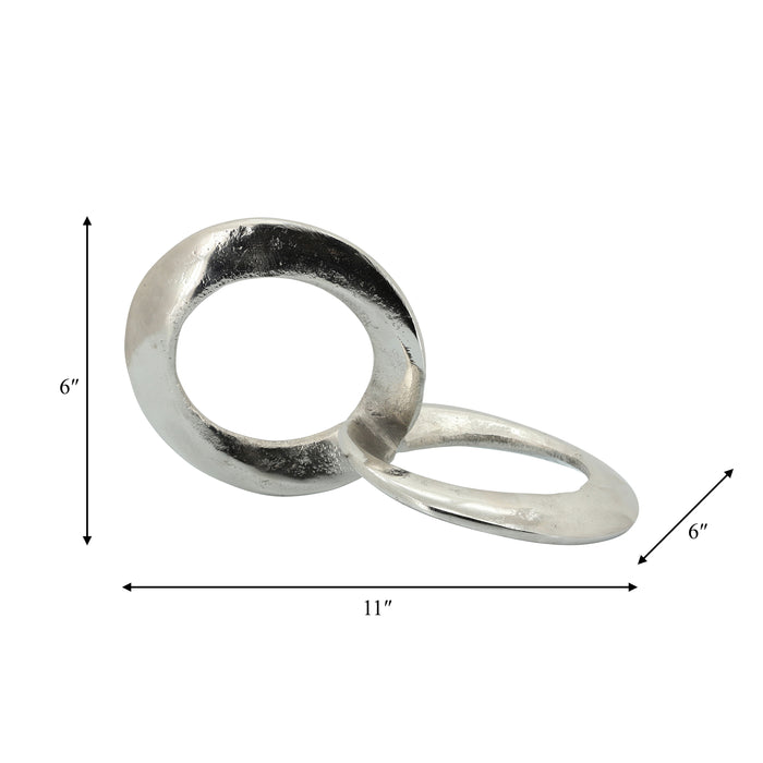 Metal 11\" Circle Links - Silver