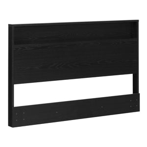 Holland Full/Queen Headboard with Storage Shelf - Black Oak