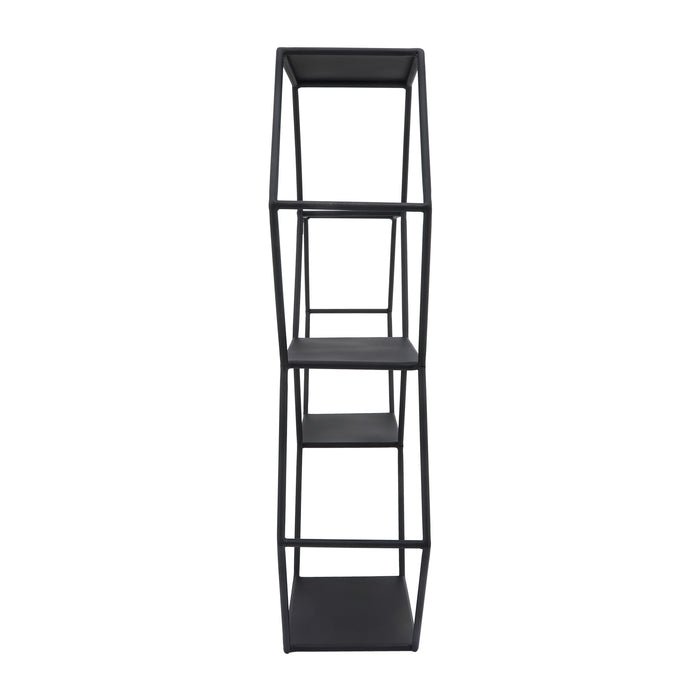 Iron Metal 26\" Hexagon Wall Shelf - Black