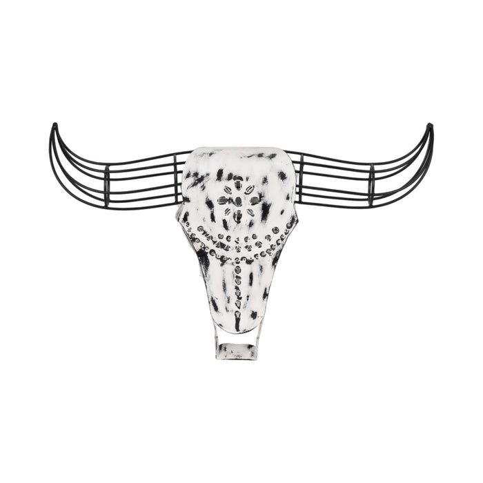 Metal 12\" Buffalo Wall Accent - Black and White