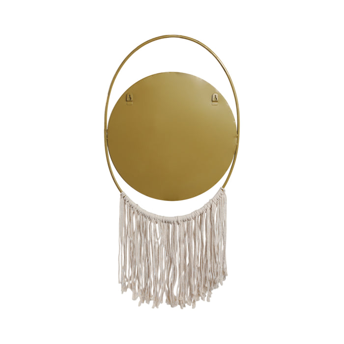 Metal 30\" Mirrored Wall Decoration - Gold and Natural