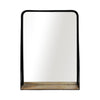 Metal 22\" x 30\" Mirror with Shelf - Black and Brown