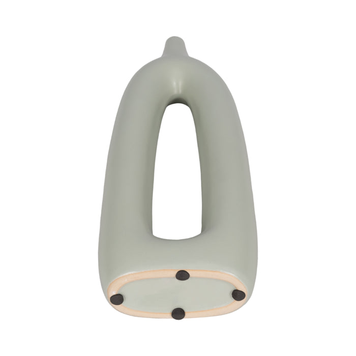 Ceramic 14\" Open Cut-Out Vase - Sage Green