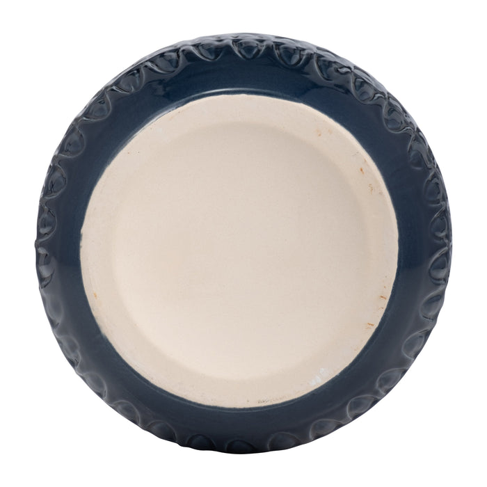 Navy Blue 10\" Carved Vase