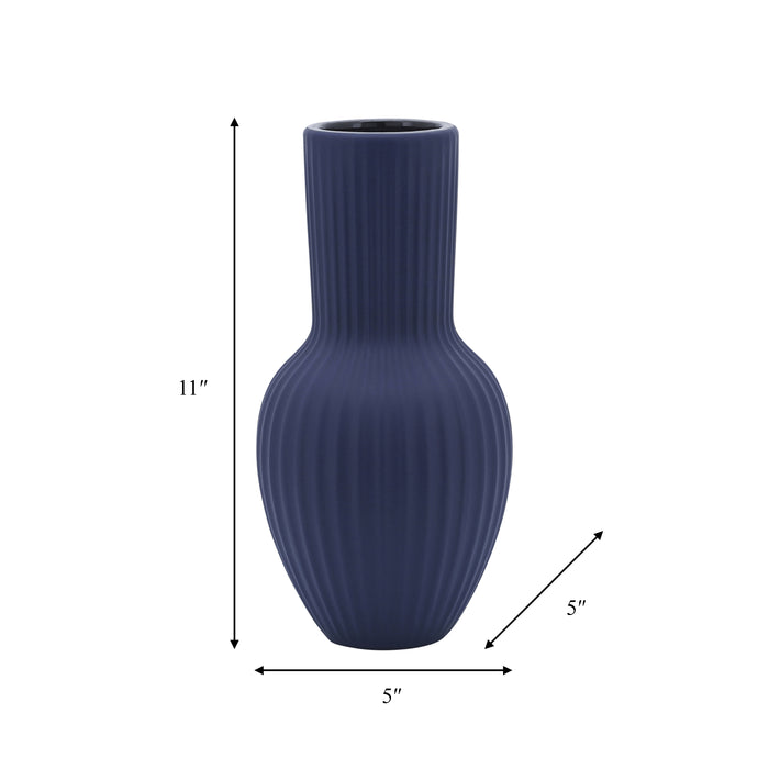 Ceramic 11\" Bouquet Vase - Navy