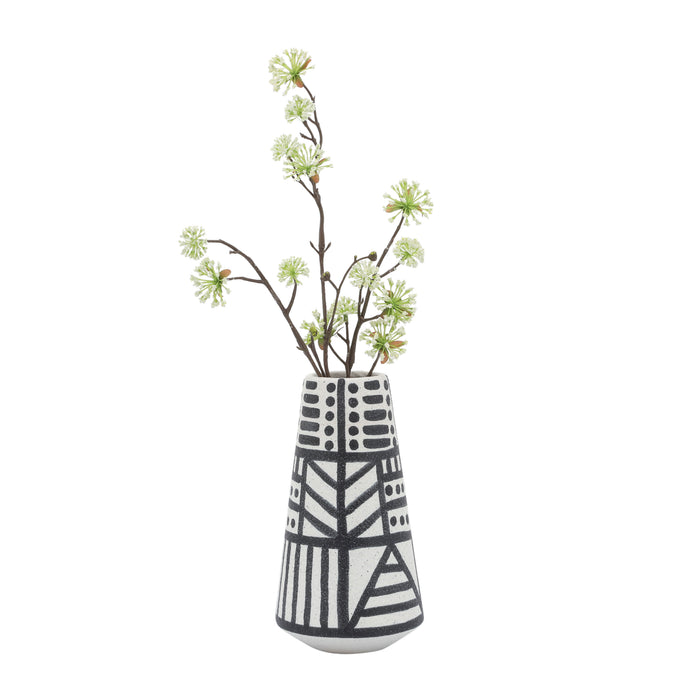 Ceramic 8\" Eclectic Vase - Black and White