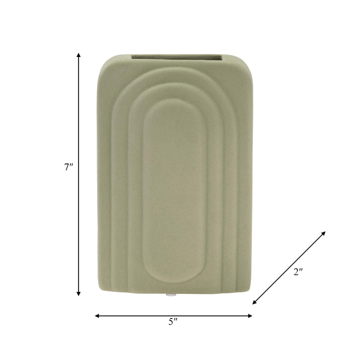 Dolomite 7\" Rectangular Vase - Dark Sage