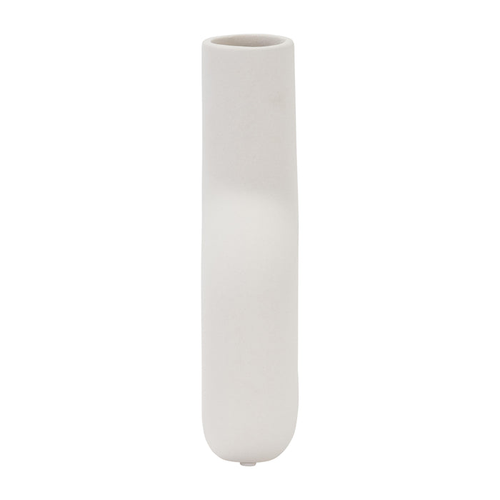 Dolomite 8\" Open Cut Vase - White