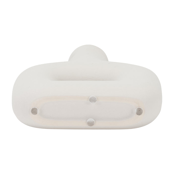 Dolomite 8\" Open Cut Vase - White