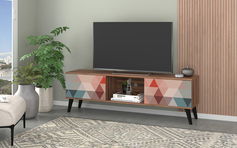 Manhattan Comfort Doyers 62.20\" Mid-Century Modern TV Stand - Multi-Colour