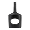 Metal 12\" Small Modern Open Cut-Out Vase - Black