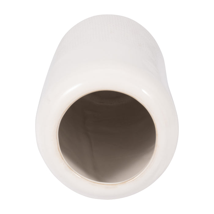 Ceramic 12\" Grooved Vase - Black