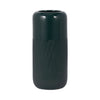 Ceramic 12\" Grooved Vase - Forest Green