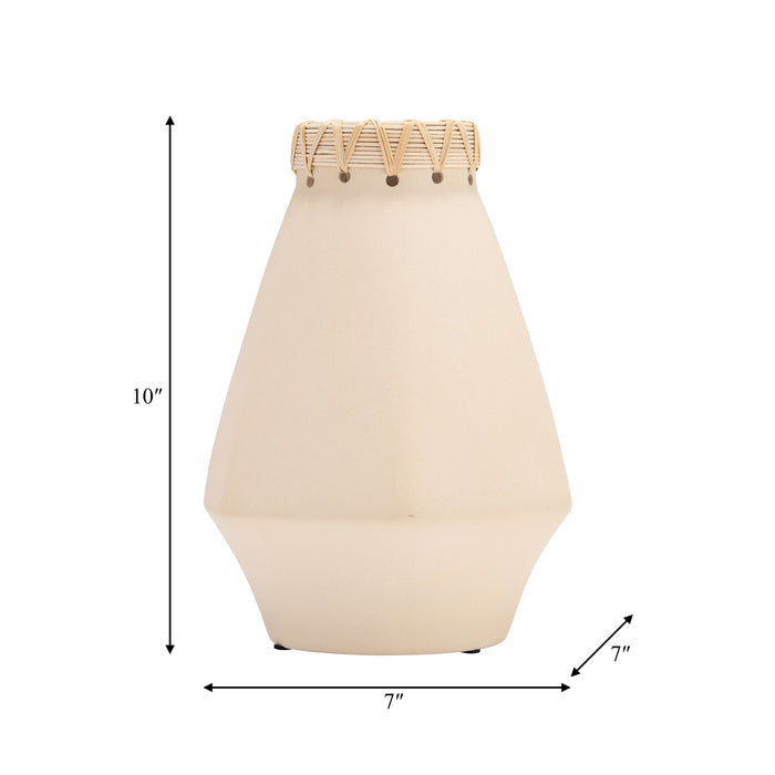 Ceramic 10\" Vase with Weaving - Natural