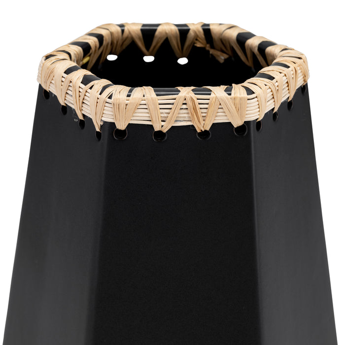 Ceramic 11\" Vase with Weaving - Black