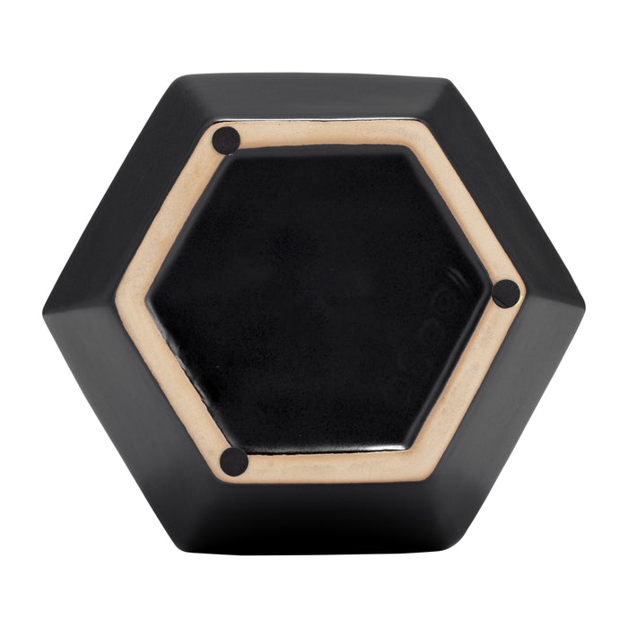 Ceramic 11\" Vase with Weaving - Black