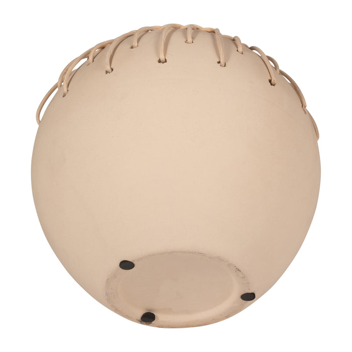 Natural 9\" Ceramic Weave Bowl