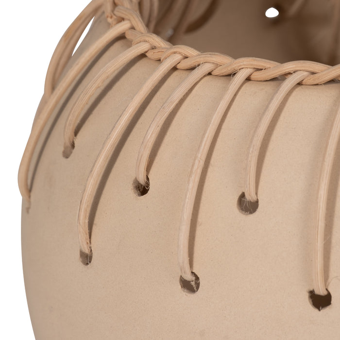 Natural 9\" Ceramic Weave Bowl