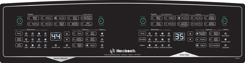Huebsch SF7 Stacked Washer and Electric Dryer with Pet Plus™ - Matte Black - SF7108BE