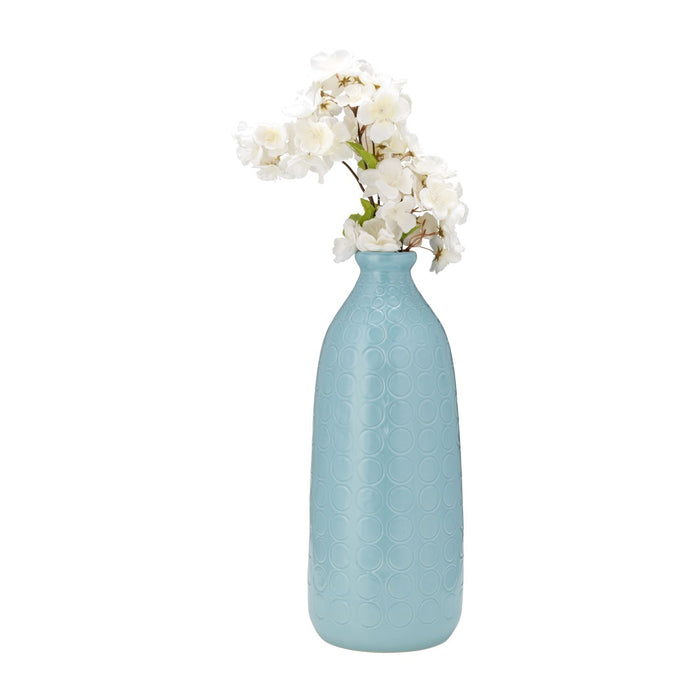Ceramic 16\" Circles Vase - Aqua Haze