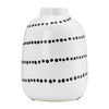 Ceramic 9\" Spiral Dot Flower Vase - White and Black