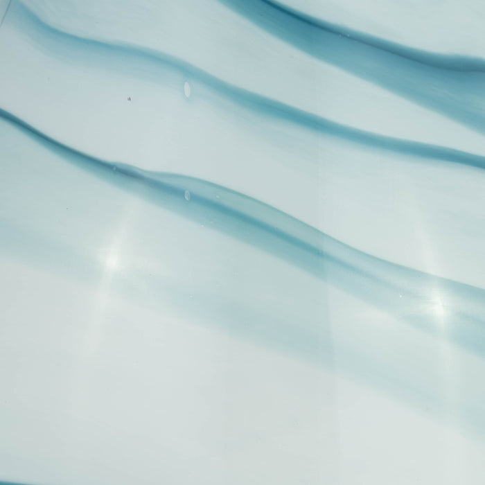 Glass 11\" Two-Tone Vase - Blue and White