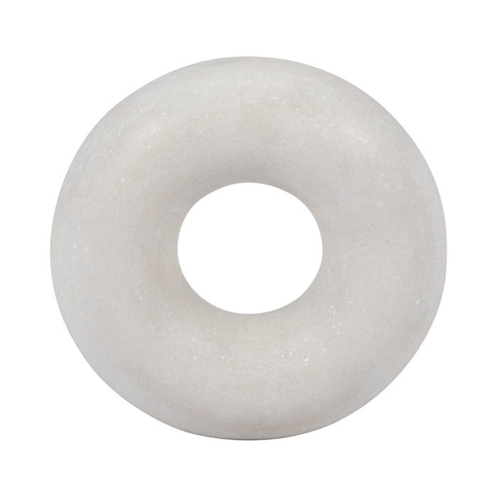 Marble 6\" Round Sculpture - White