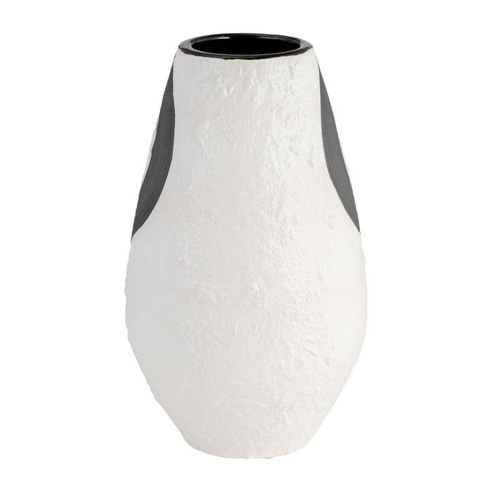 Stoneware 11\" Noir Vase - Black and White