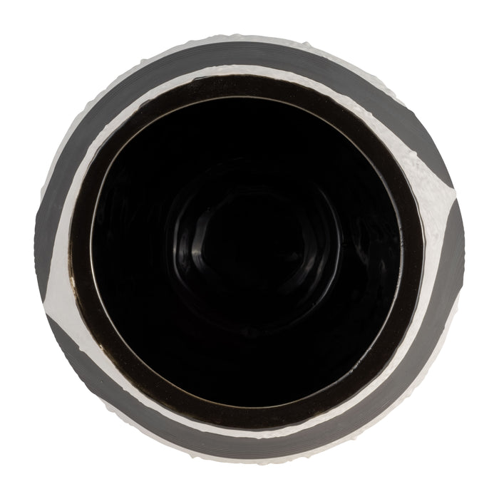 Stoneware 8\" Noir Vase - Black and White