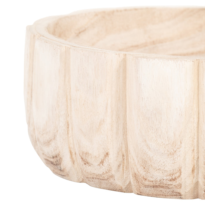 Wood 9\" Scalloped Bowl - Natural