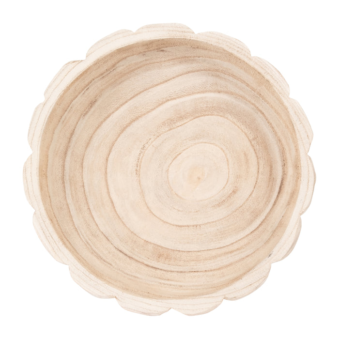Wood 9\" Scalloped Bowl - Natural