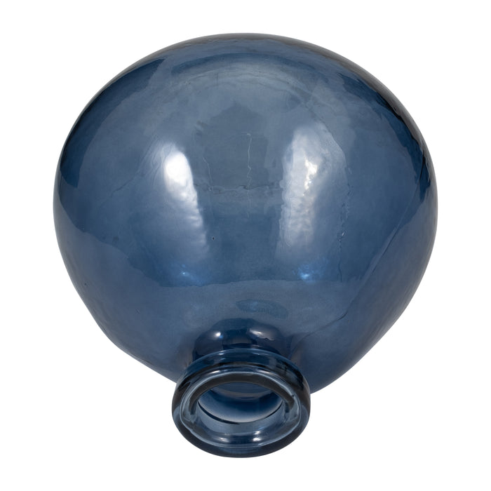 Glass 8\" Balloon Vase - Blue