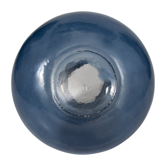 Glass 8\" Balloon Vase - Blue