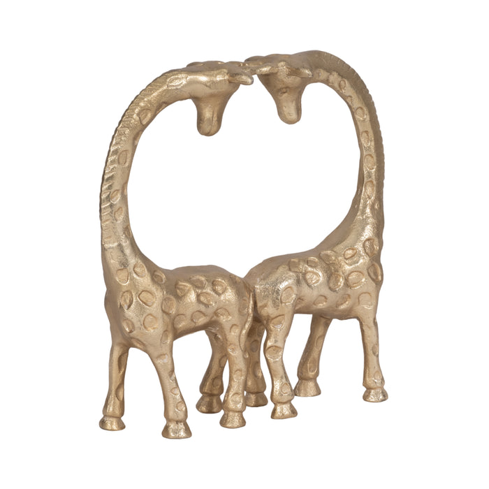Metal 10\" Giraffe Couple - Gold