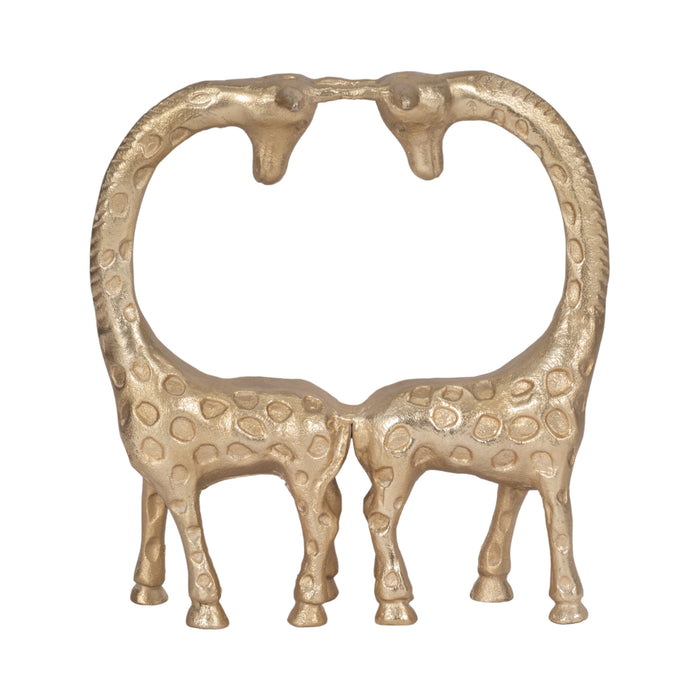 Metal 10\" Giraffe Couple - Gold