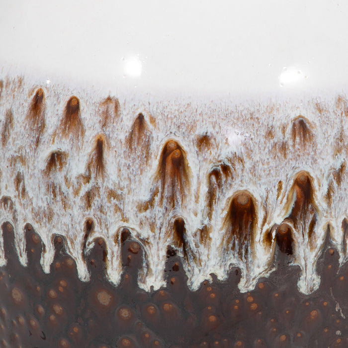 Clay 11\" Ombre Reactive Vase - Brown and White