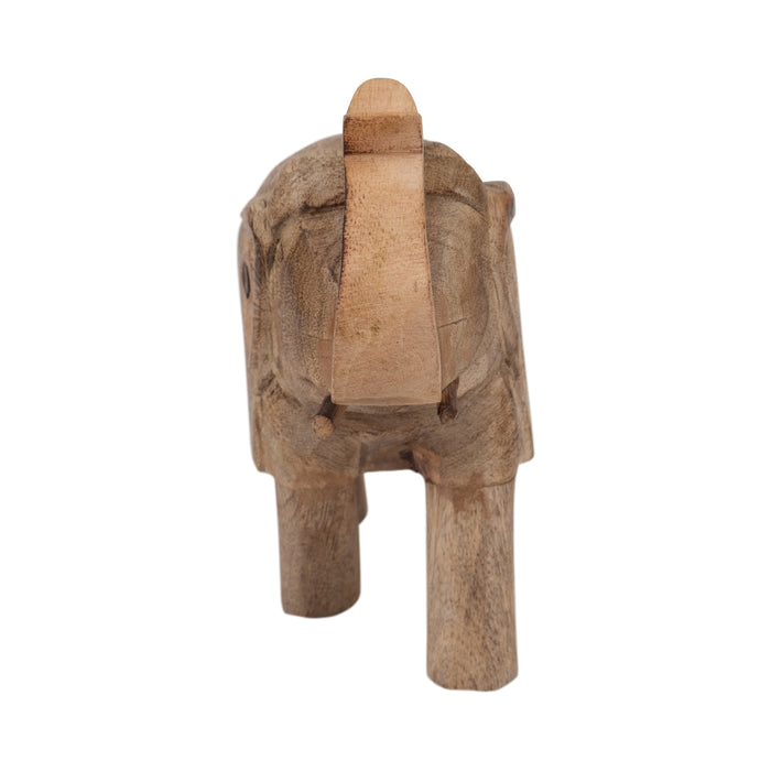Mango Wood 7\" Elephant - Brown