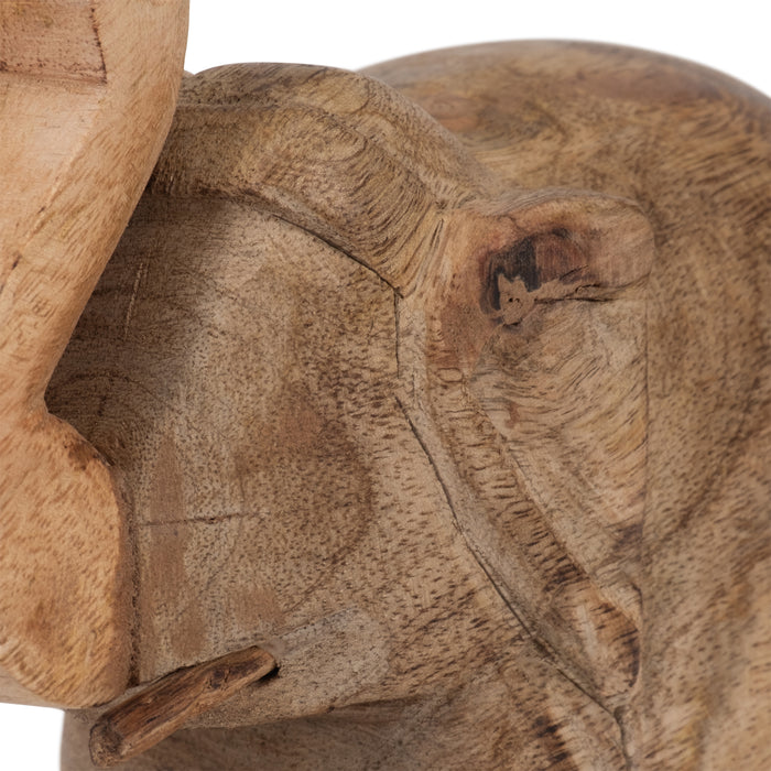 Mango Wood 7\" Elephant - Brown