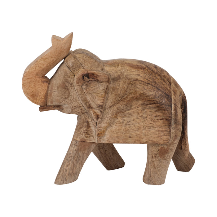 Mango Wood 7\" Elephant - Brown