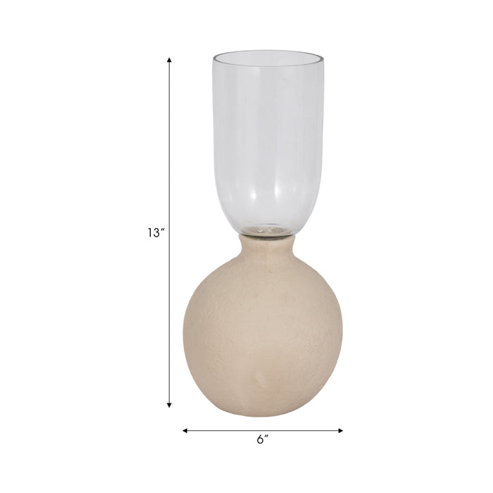 Ecomix Glass 13\" Vase - Ivory