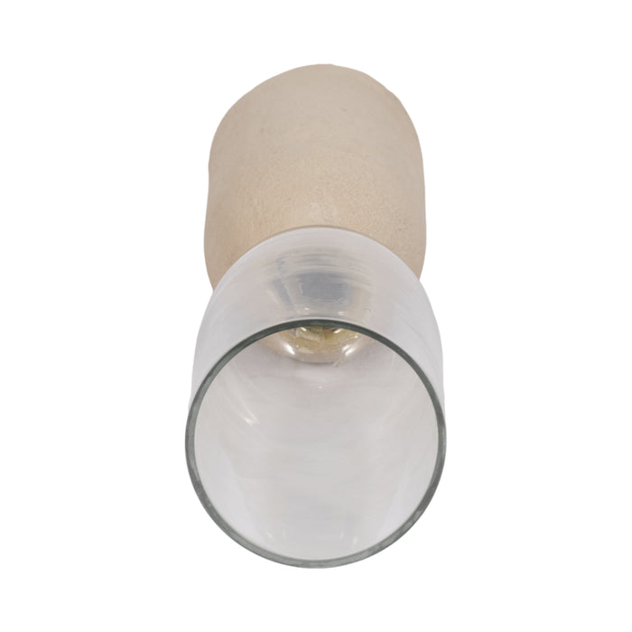 Ecomix Glass 15\" Vase - Ivory
