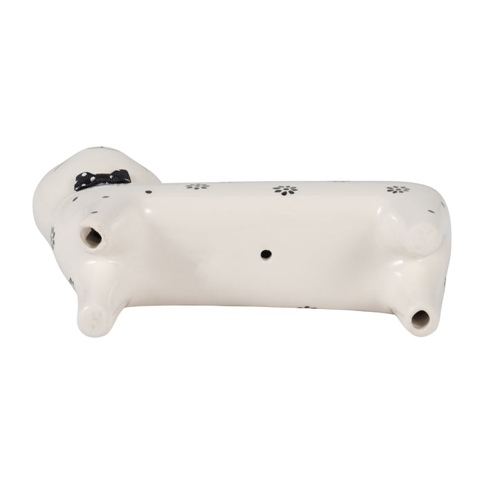 8\" x 7\" Daisies Cat - White