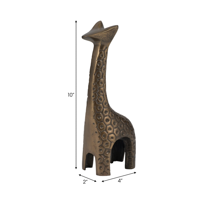 Metal 10\" Honeycomb Giraffe - Bronze