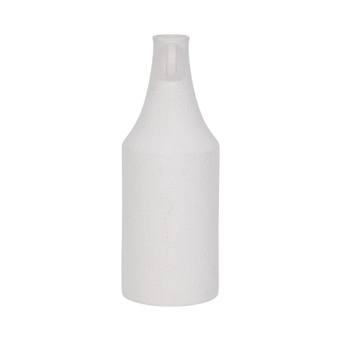 Dolomite 12\" Rough Textured Bottle Vase - White