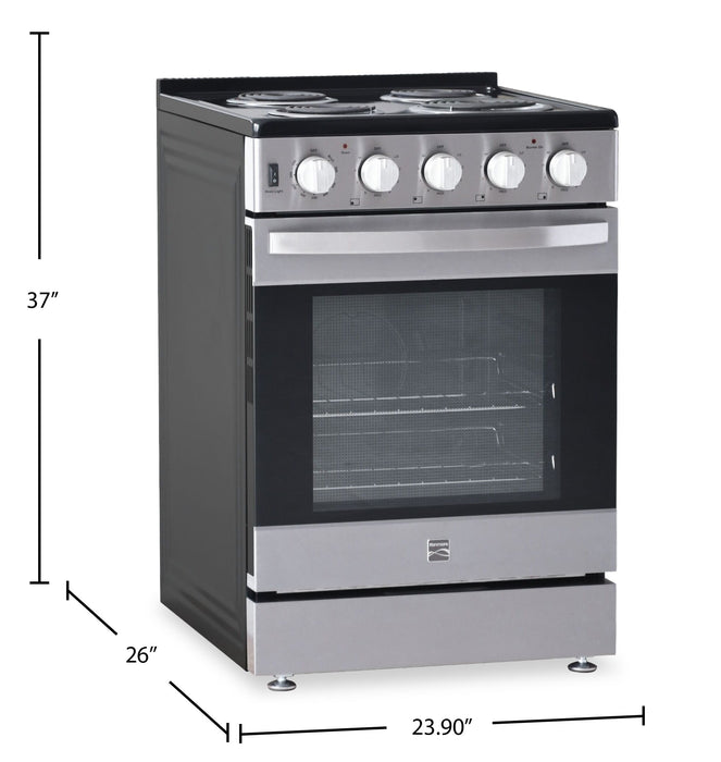 Kenmore 24” Front Control Freestanding Coil Electric Range – Stainless Steel - KKCTR24-FC-SS