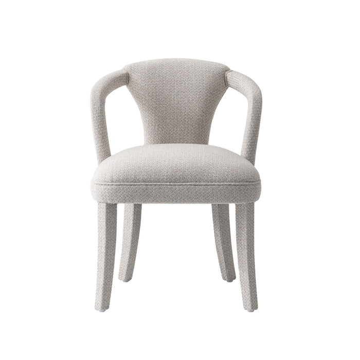 Palmer Mid-Century Modern Upholstered Tweed Armchair in Silver Lining Armoire