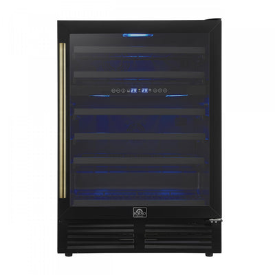 Forno Bacchino 24" Wine Cooler, Black,51 Bottle Capacity, Built-In or Freestanding-FWCDR6634-24BLK | Refroidisseur a vin Bacchino de 24",noir, capacite de 51 bouteilles,encastrable ou autonome-FWCDR6634-24BLK