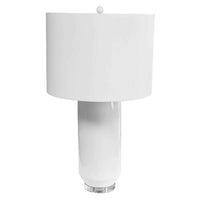 Dainolite Goliath 1 Light Ceramic Oversized Table Lamp White Finish Cylinder Shade