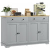 HOMCOM Sideboard Cabinet with Storage Drawers Adjustable Shelves Grey